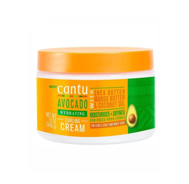 کرم فر کننده آووکادو کنتو حجم ۳۴۰ میلی لیتر مناسب موهای مجعد و فر Cantu Avocado Hydrating Curling Cream